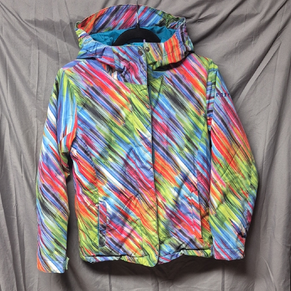 Roxy Vibrant Striped Kids Puffer Jacket